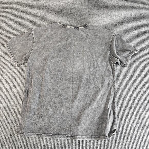 ROMWE Shirt Mens Medium Black Gray Acid Wash Active Lifestyle Graphic Tee Fade - Picture 12 of 12